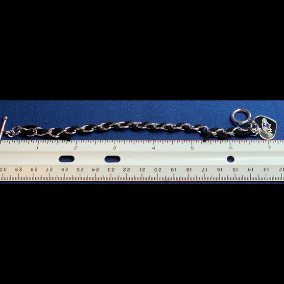 Baltimore Ravens NFL Earrings & Charm Bracelet Set Black Purple - Picture 5 of 6